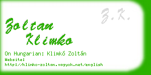 zoltan klimko business card